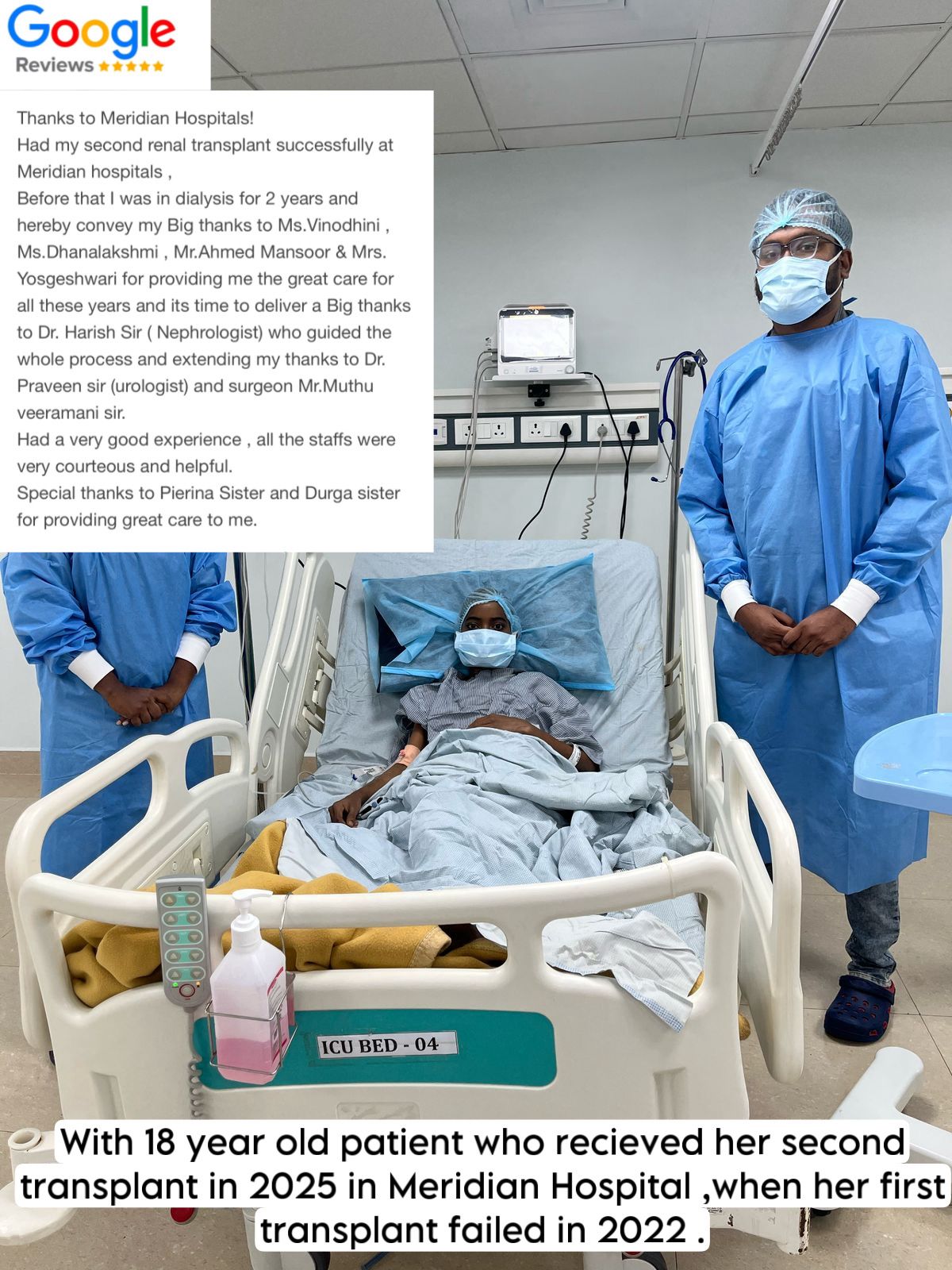 With an 18-year-old patient after her second kidney transplant (Meridian Hospital, 2025)