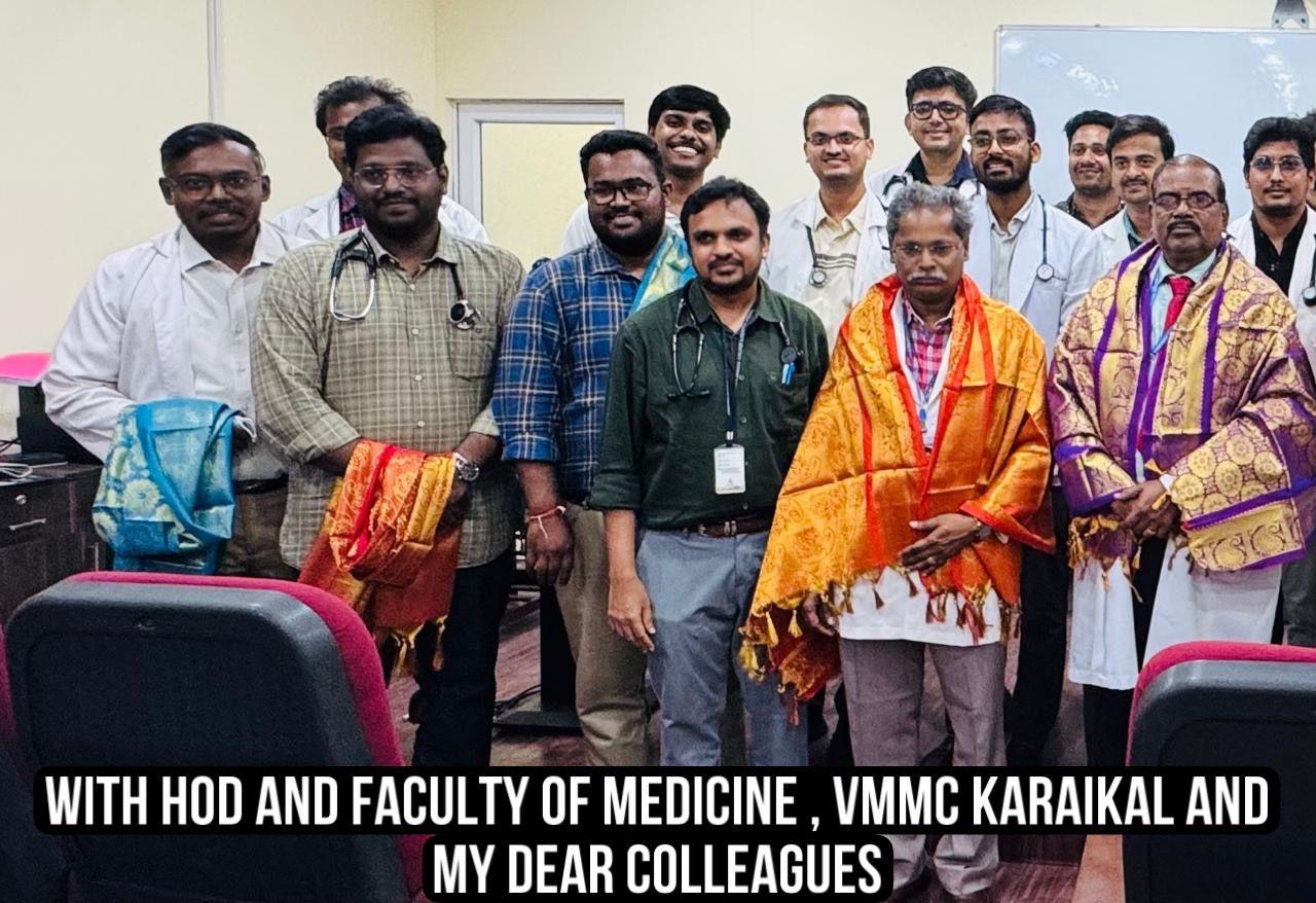 Dr. Mohamed Dawood Abrar with HOD and faculty of Medicine, VMMC Karaikal
